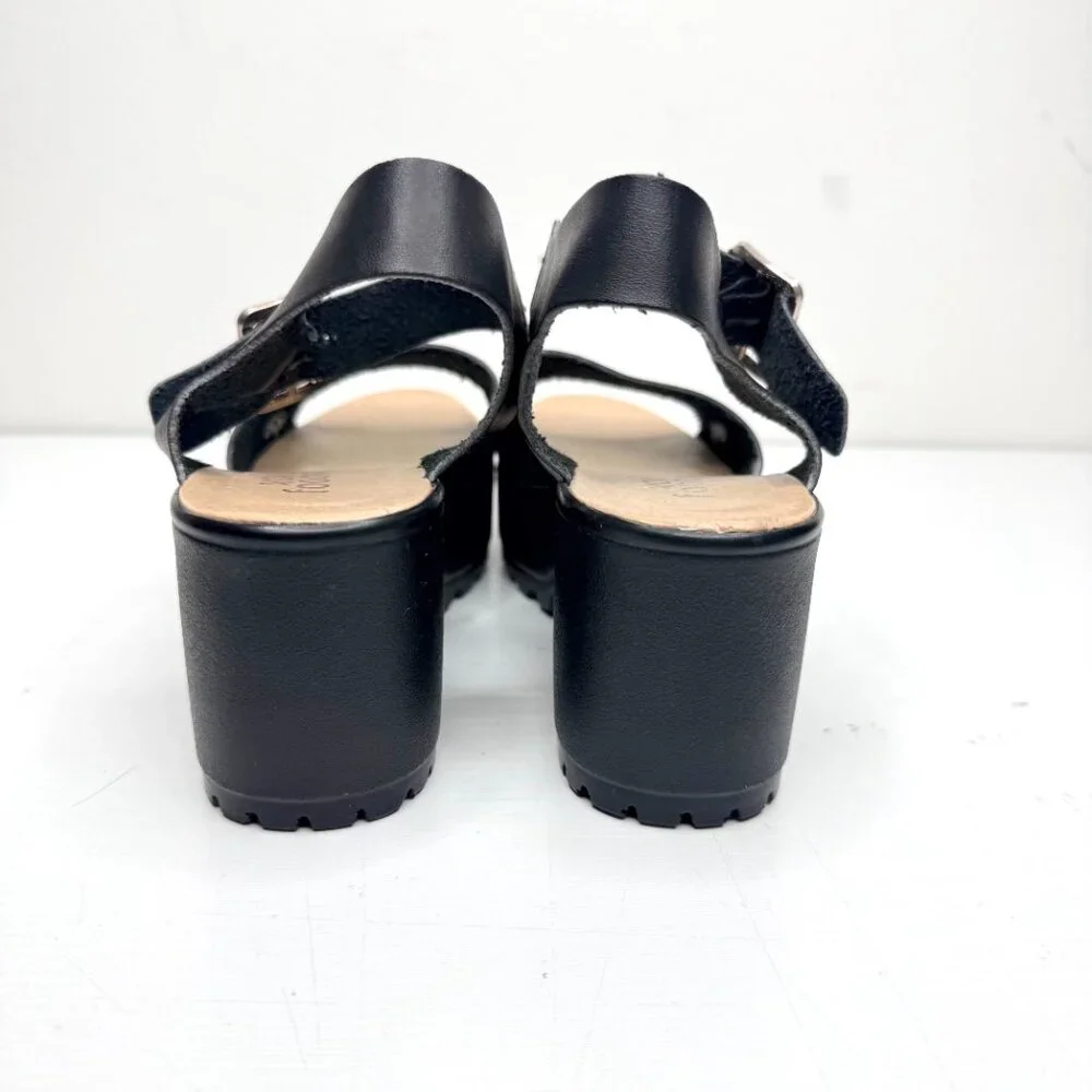 KOI FOOTWEAR Chunky Platform Lug Sole Heel Ankle Strap Sandals Womens 36 5.5 6